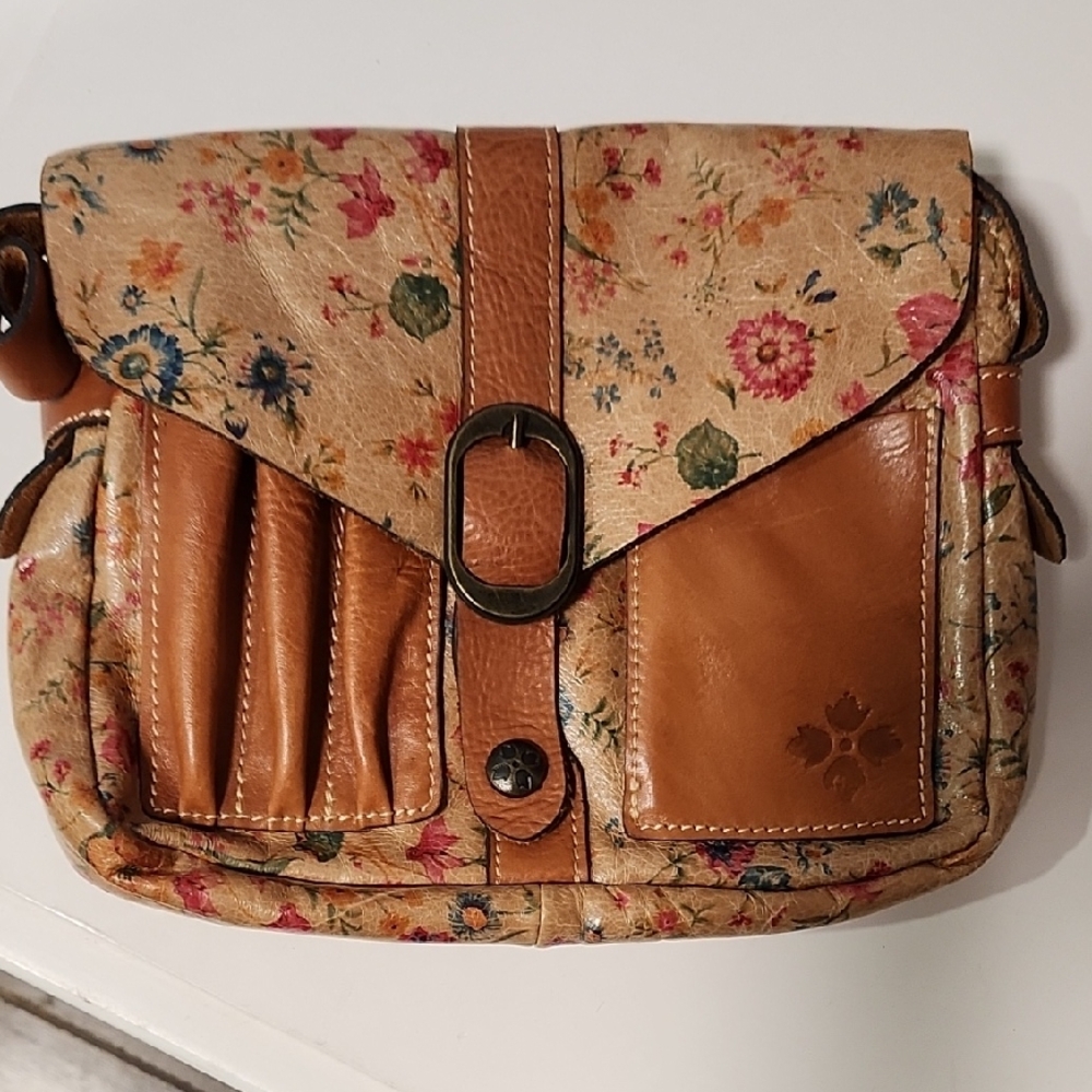 Floral Tan Leather Women's Bag